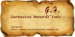 Gerbovics Honorátusz névjegykártya